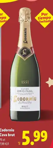Lidl Codorniu Cava brut oferta