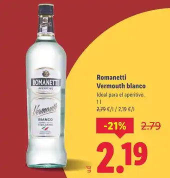 Lidl ROMANETTI Vermouth blanco oferta