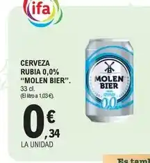 E.Leclerc Molen bier - cerveza rubia 0,0% oferta