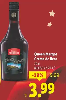 Lidl QUEEN MARGOT Crema de licor oferta