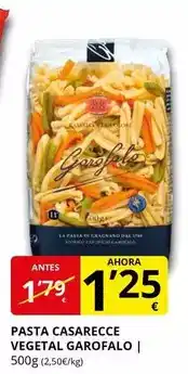 Supermercados MAS Garofalo - pasta casarecce vegetal oferta