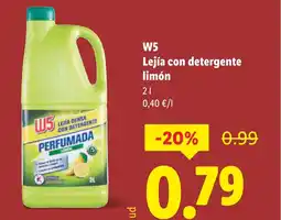 Lidl W5 Lejía con detergente limón oferta