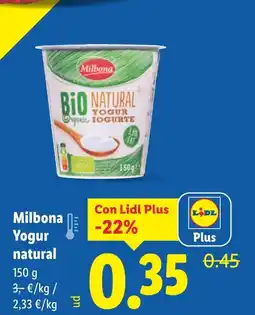 Lidl MILBONA Yogur oferta