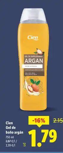 Lidl CIEN Gel de baño argán oferta