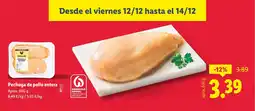 Lidl Pechuga de pollo entera oferta