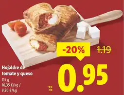 Lidl Hojaldre de tomate y queso oferta