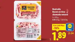 Lidl REALVALLE Bacon en tiras ahumado natural oferta