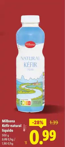 Lidl MILBONA Kéfir natural líquido oferta