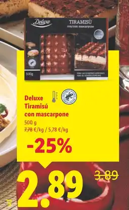 Lidl DELUXE Tiramisú con mascarpone oferta