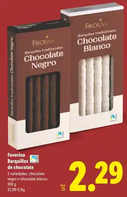 Lidl FAVORINA Barquillos de chocolate oferta