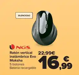 Carrefour NGS Ratón vertical inalámbrico Evo Moksha oferta
