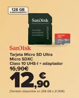 Carrefour SANDISK Tarjeta Micro SD Ultra Micro SDXC Class 10 UHS-I + adaptador oferta