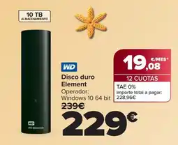 Carrefour WD Disco duro Element oferta