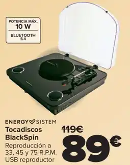 Carrefour ENERGY SISTEM Tocadiscos BlackSpin oferta