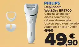 Carrefour PHILIPS Depiladora Wet&Dry BRE700 oferta