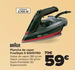 Carrefour BRAUN Plancha de vapor FreeStyle 5 SI5057RD oferta