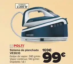 Carrefour POLTI Sistema de planchado VE30.10 oferta