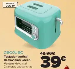 Carrefour CECOTEC Tostador vertical RetroVision Green oferta