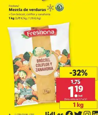Lidl Verduras congeladas oferta