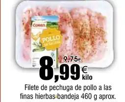 FROIZ Filete de pechuga de pollo a las finas hierbas bandeja oferta