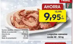 FROIZ Langostino vannamei cocido oferta