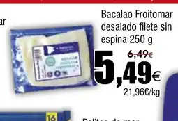 FROIZ Bacalao Froitomar desalado filete sin espina oferta