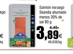 FROIZ SKANDIA Salmón noruego ahumado menos 30% de sal oferta