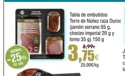 FROIZ Tabla de embutidos Torre de Núñez raza Duroc oferta