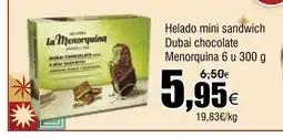 FROIZ Helado mini sandwich Dubai chocolate Menorquina 6 u oferta