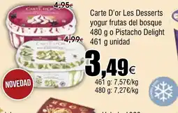 FROIZ CARTE D'OR Les Desserts yogur frutas del bosque o Pistacho Delight oferta