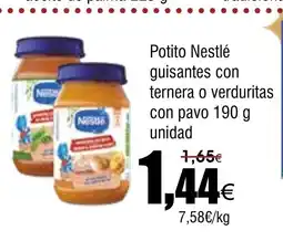 FROIZ Potito Nestlé guisantes con ternera o verduritas con pavo oferta
