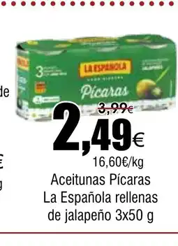 FROIZ Aceitunas Pícaras La Española rellenas de jalapeño oferta