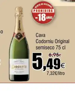 FROIZ Cava Codorniu Original semiseco oferta