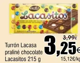 FROIZ LACASITOS Turrón Lacasa praliné chocolate oferta