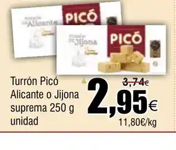 FROIZ Turrón Picó Alicante o Jijona suprema oferta