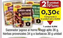 FROIZ Sazonador jugoso al horno Maggi ajillo, hierbas provenzales o barbacoa oferta