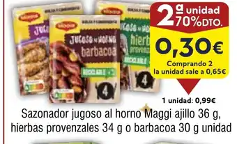Sazonador jugoso al horno Maggi ajillo, hierbas provenzales o barbacoa