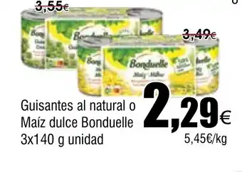 FROIZ BONDUELLE Guisantes al natural o Maíz dulce oferta