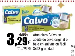 FROIZ Atún claro Calvo en aceite de oliva original o bajo en sal vuelca fácil oferta