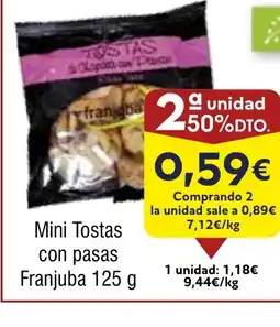 FROIZ Mini Tostas con pasas Franjuba oferta