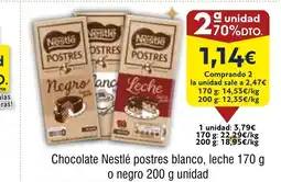FROIZ Chocolate Nestlé postres blanco, leche o negro oferta