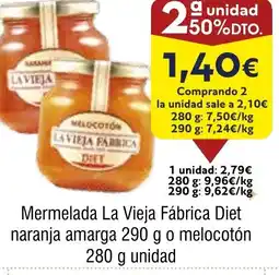 FROIZ Mermelada La Vieja Fábrica Diet naranja amarga o melocotón oferta