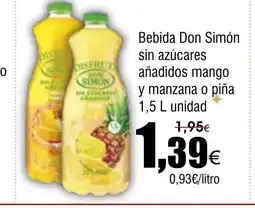 FROIZ Bebida don simón sin azúcares añadidos mango y manzana o piña oferta