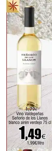 FROIZ Vino Valdepeñas Señorío de los Llanos blanco airén verdejo oferta
