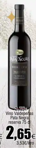 FROIZ Vino Valdepeñas Pata Negra reserva oferta