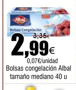 FROIZ Bolsas congelación Albal tamaño mediano 40 u oferta