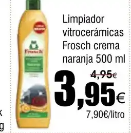 FROIZ Limpiador vitrocerámicas Frosch crema naranja oferta