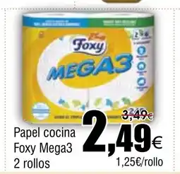 FROIZ Papel cocina Foxy Mega3 2 rollos oferta