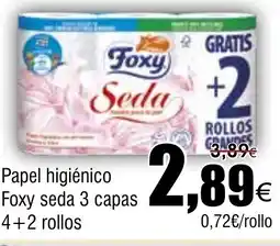 FROIZ Papel higiénico Foxy seda 3 capas 4+2 rollos oferta