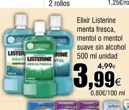 FROIZ Elixir Listerine menta fresca, mentol o mentol suave sin alcohol oferta